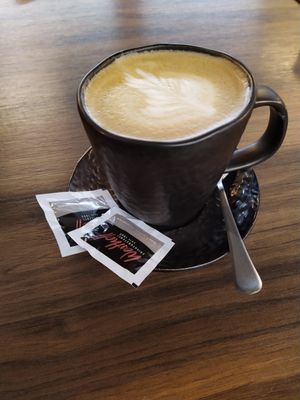 Kleiner großer, aber veganer Cappuccino at Der Ostfriese in Emden