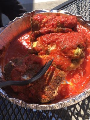 Vegan eggplant at 3 Brothers Pizza of Glen Glove in Glen Cove