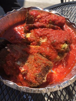 Vegan eggplant  at 3 Brothers Pizza of Glen Glove in Glen Cove