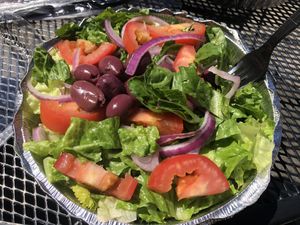 Garden salad with lettuce  at 3 Brothers Pizza of Glen Glove in Glen Cove