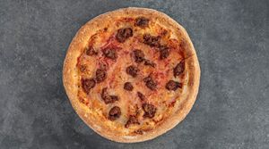 Our Impossible Beef topping  at Monster Pizza in Deltona