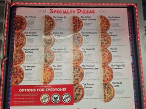 5 Vegan Specialty pizza options at Monster Pizza in Deltona