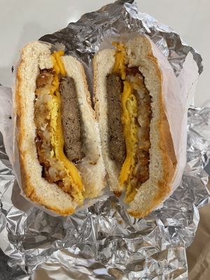 vegan sausage egg and cheese  at Plantega - Silver Moon Deli in New York City
