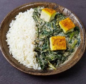 Saag tofu at Plant Power Nashville  in Brentwood