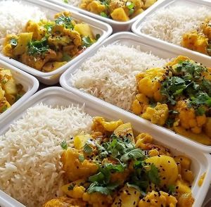 Aloo gobi at Plant Power Nashville  in Brentwood