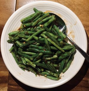 Dried fried string beans  at Burma Love in San Francisco