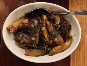 Eggplant garlic sauce at Burma Love in San Francisco