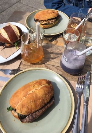 Roasted veg focaccia and a smoothie at The Specialty Coffee Shop in Nottingham