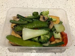 Pad Basil with vegetables and bean curd (this mightn’t have been GF) at Thai Palm in Crows Nest