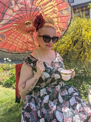 I had a raspberry and cranberry tea at The Mill House Tea Garden in Eckington