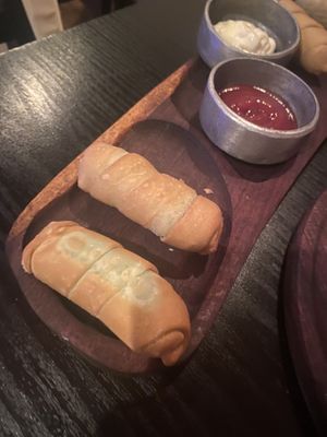 Tequeños con salsas   at Kuyen Cervecería Vegana - Brewery in Buenos Aires