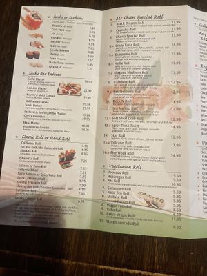 Menu  at Mr. Chan in Pikesville