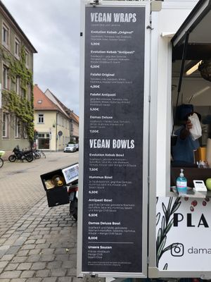 Menu. at DAMAS - Vegan Kebab & Falafel in Erlangen