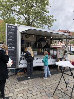 Food stand. at DAMAS - Vegan Kebab & Falafel in Erlangen