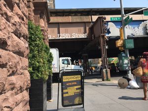 Front of venue--notice 125 Metro North Station across the street. at Ginjan Cafe in New York City