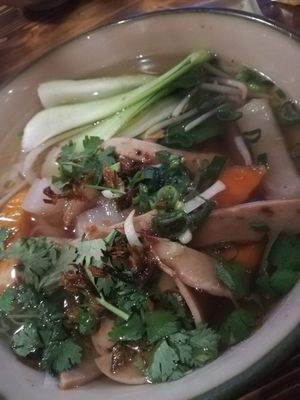 Vegane Pho. Wählen kann man Tofu oder Seitan. Lecker. at ANI House in Bremen