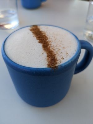 Chai oat milk latte at Paperboy in Austin