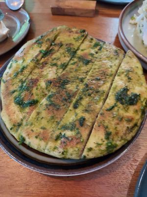 Salty flat bread at Bistro Lupa in Copenhagen
