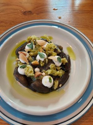Black gnocchi at Bistro Lupa in Copenhagen