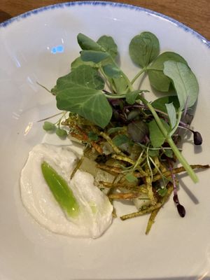 First course - potatoes, ramps and deliciousness   at Bistro Lupa in Copenhagen