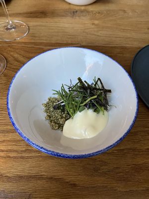 Starter with lemon hollandaise sauce (Jul ‘22)   at Bistro Lupa in Copenhagen