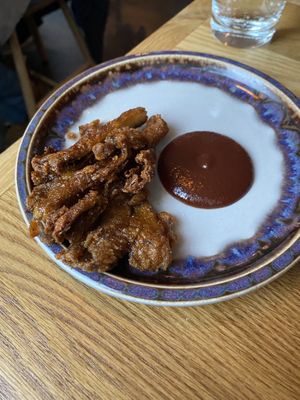 Mushrooms with barbecue sauce  at Bistro Lupa in Copenhagen