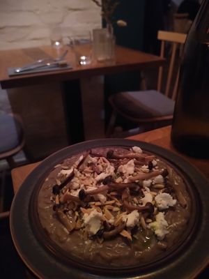 Course 4: very creamy mushroom risotto at Bistro Lupa in Copenhagen