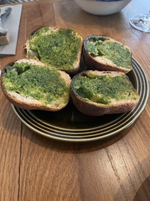 Milk rolls with an onion pesto  at Bistro Lupa in Copenhagen