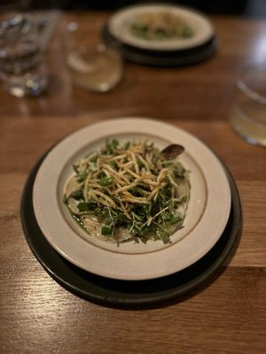 Starter - Potato / Ramson / Dill / Hemp  at Bistro Lupa in Copenhagen