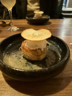 Apple strudel with pine ice cream   at Bistro Lupa in Copenhagen