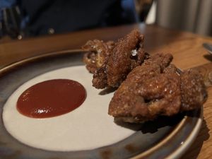 Southern style (?) Fried mushrooms  at Bistro Lupa in Copenhagen