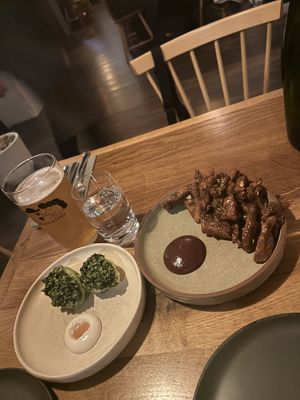 The fried mushroom to the right was amazing  at Bistro Lupa in Copenhagen