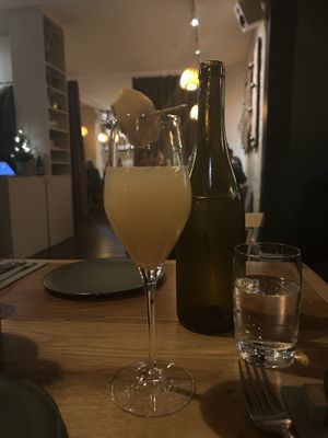 Pear kombucha drink that unfortunately just tasted alcohol and nothing elsee  at Bistro Lupa in Copenhagen