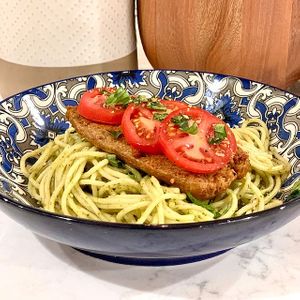 Pesto Genovese & The Don - pesto, pasta, beyond sausage at Vegan City Hawai'i in Honolulu