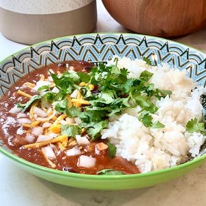 Manoa Mist Chili & Rice - like we used to eat after baseball games at Vegan City Hawai'i in Honolulu