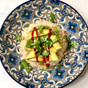 Kaka'ako Avo Rice - crispy quinoa rice, avo, braggs, cilantro at Vegan City Hawai'i in Honolulu