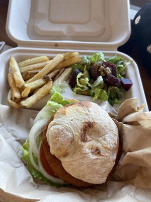 Vegan chicken sandwich  at Vegan City Hawai'i in Honolulu