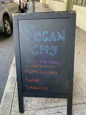 Only signage.  at Vegan City Hawai'i in Honolulu