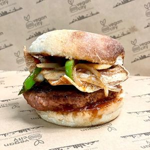 BBQ Bakon Burger at Vegan City Hawai'i in Honolulu