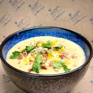 Loaded Baked Potato Soup at Vegan City Hawai'i in Honolulu
