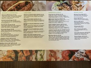 Menu (some of the pictures no longer represent actual offerings) at The Happy Hooligans in Berkeley