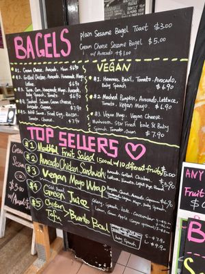 Menu at Mouthfuls in Adelaide