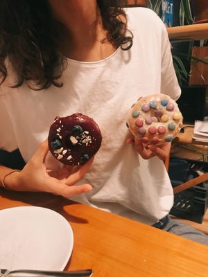 Blueberry and “white chocolate” donuts  at Kjeks - Schanze in Hamburg