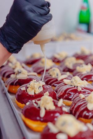 Blueberry Cookie Dough donuts with vegan white chocolate at Kjeks - Schanze in Hamburg