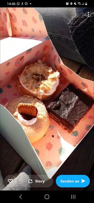 Bienenstich donut, slutty brownie and another donut at Kjeks - Schanze in Hamburg