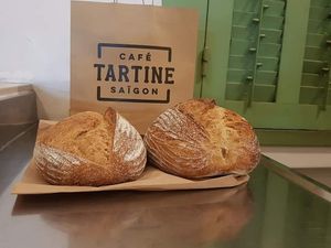 Country loaf and wholewheat bread, pictured by the Consul General of France at the French Consulate in Ho Chi Minh City
 at Tartine Saigon - Thao Dien in Ho Chi Minh City