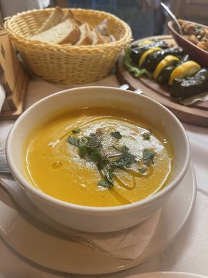 Velouté courge carotte et pomme de terre   at Edua in Gjirokaster