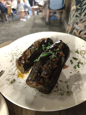 Stuffed eggplant at Edua in Gjirokaster