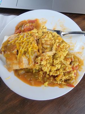 Tofu scramble burrito at Navah Coffee House in Westminster