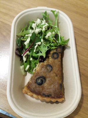 Caramilised leek, onion and chick pea tart at Iku Wholefood Kitchen - Greenwood Plaza in North Sydney